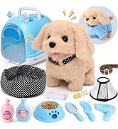 Cleboen 14pcs Robot Dog Toys for Kids Girls Boys 3-6, Realistic Electronic Interactive Plush Toy ...