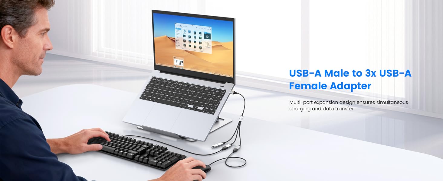 usb splitter 1 male to 3 female