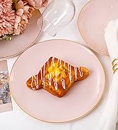 Festiva 50Pcs Pink and Gold Plastic Plates - 9 Inch Pink Party Plates - Pink Disposable Plates wi...