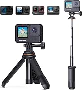 K&F CONCEPT 33.5cm/13.2" Selfie Stick Tripod, Portable Vlog Handle Grip Action Camera Selfie Stic...