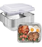 YLT WAX 9x13 Disposable Aluminum Pans With Lids 20 Pack, Half Size Deep Extra Heavy Duty Disposab...