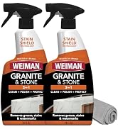 Weiman Granite and Stone Cleaner 3-in-1, Removes Grease, Stains & Watermarks, Streak-Free Formula...