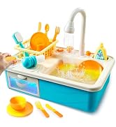 JOVA lalalark Color Changing Play Sink with Running Water, Kids Sink Toy with Electric Dishwasher...