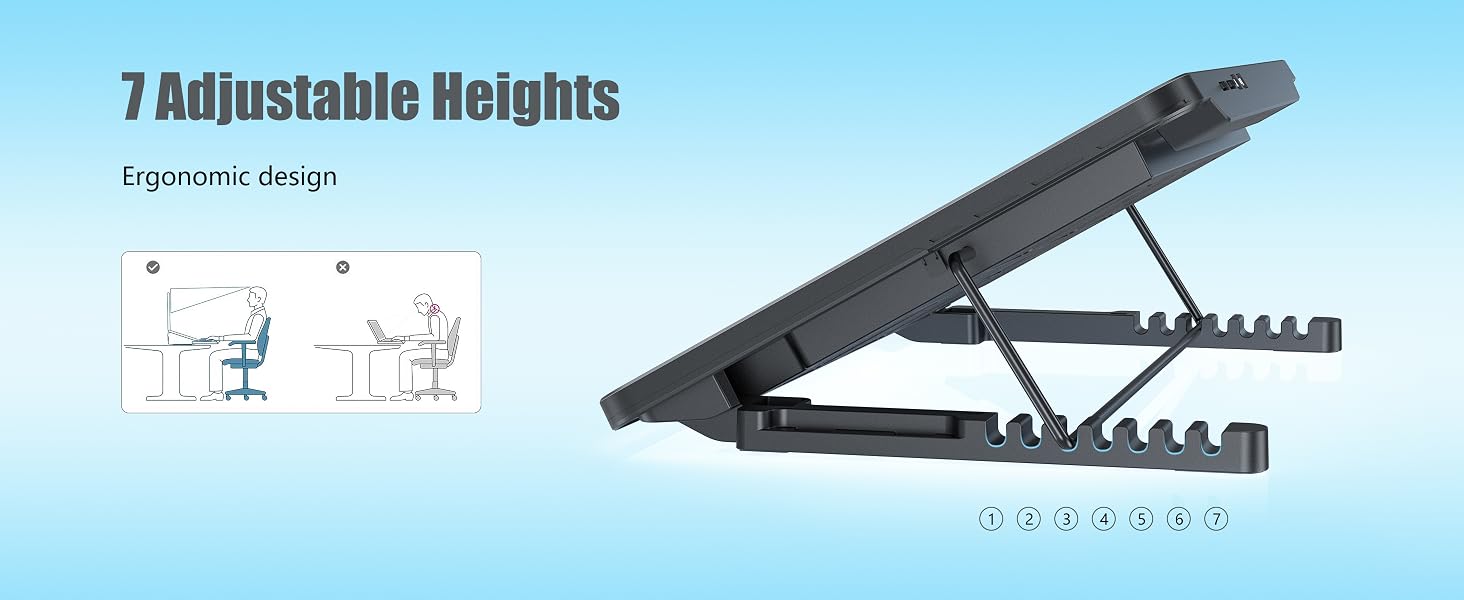 7 Adjustable Heights