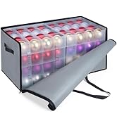 BALEINE Christmas Ornament Storage Box with Dividers, Premium Holiday Ornaments Storage Container...