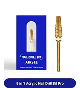 AIRSEE Upgrade 5 in 1 Pro Nail Drill Bits,Carbide Tungsten Acrylic Nail Drill Bit Efile Electric ...