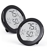 Indoor Thermometer Digital Hygrometer– Black Room Thermometer and Humidity Gauge – LCD Hygrometer...