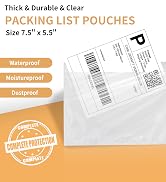 Shipping Label Sleeves 7.5" x 5.5" (500 Packs) BESTIKER Clear Adhesive Packing Slip Pouches, Pack...