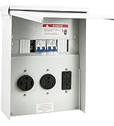 Temporary Power Outlet Panel, with 20, 30, 50 Amp Receptacle Installed, Tocretoare Prewired RV Po...