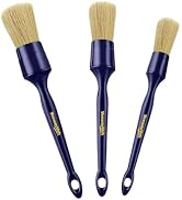 YeewayVeh Car Detailing Brush Set, 3 Pack Ultra Soft Boars Hair Detailing Brushes for Leather Sea...