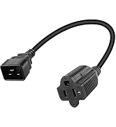 Strhowill IEC C20 to 5-15+20R Power Cord IEC320 C20 Male to NEMA5-15R & 5-20R Female Comb Power C...