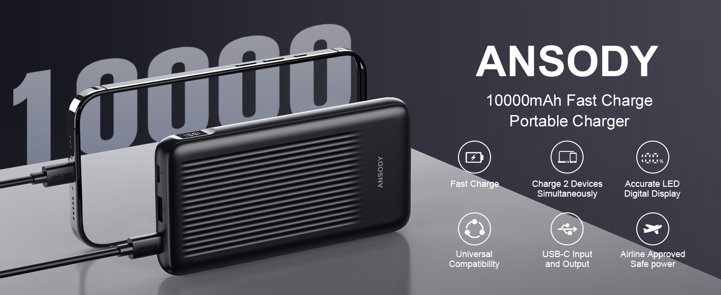 2-Pack 10000mAh Power Bank