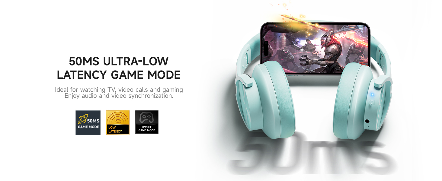 bluetooth headphones over ear cyan
