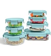 Bentgo Glass Leak-Proof Food Storage Set - 14-Piece Glass Containers with BPA-Free Airtight Lids,...