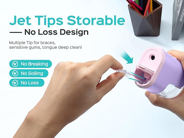 COSLUS Mini Water Flosser for Travel: Portable Compact Design, Cordless Oral Irrigator for Braces