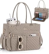 Bagstellar Teacher Bags for Women, 15.6 inch Laptop Work Tote Bag Quilted Nurse Bible Computer Sh...