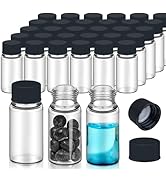 100Pcs 0.1Oz/3ml Clear Glass Vials with Screw Cap, Glass Sample Vial with PE Stopper, Leak-Proof ...