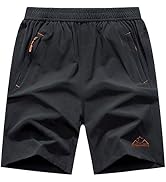 Rdruko Men's Quick Dry Hiking Shorts Lightweight Running Gym Outdoor Active Shorts with Zipper Po...