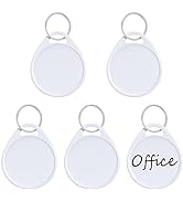 Uniclife 1.5 Inch Tough Plastic Key Tags Sturdy Round White Item Identifiers with Blank Paper Lab...