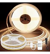 AUZIWE COB LED Strip Lights 65.6ft, LED Lights Warm White 3000K Strip Lights with Remote& App, Di...