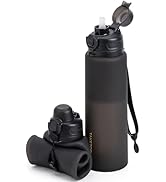 TakeToday Collapsible Water Bottles 32oz, Foldable Travel, BPA Free | Silicone | Leakproof | for ...