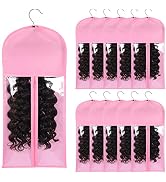 10 PCS Hair Extension Storage Hair Extension Holder Wig Storage Bags Wig Storage for Multiple Wig...