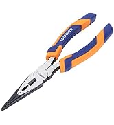 WISEPRO 6/8 inch Long Nose Pliers with Side Cutters forged from 60CRV Chrome Vanadium