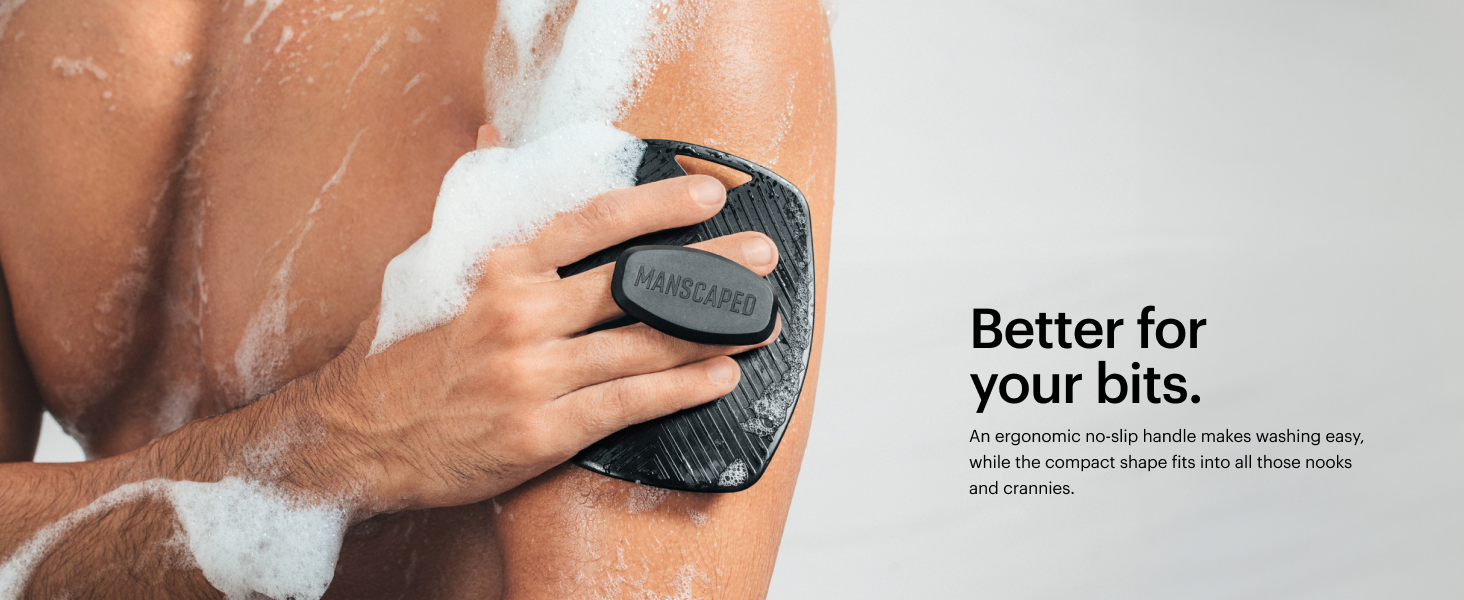 manscaped silicone body scalp buffer shower head dome scrubber bodywash loofah shampoo