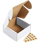 Eupako 4x4x2" Corrugated Box Mailers 50 Pack White Cardboard Small Shipping Boxes for Mailing (wi...