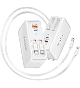 4 in 1 Retractable Wall Charger with Dual Cables,40W Retractable Phone Charger Wall Plug with Dua...