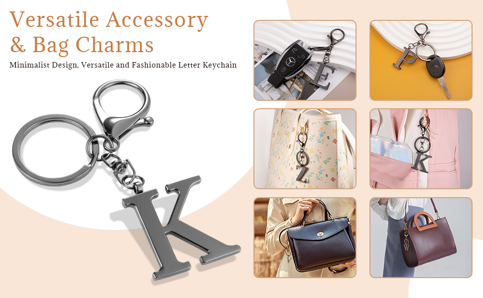 black letter keychain