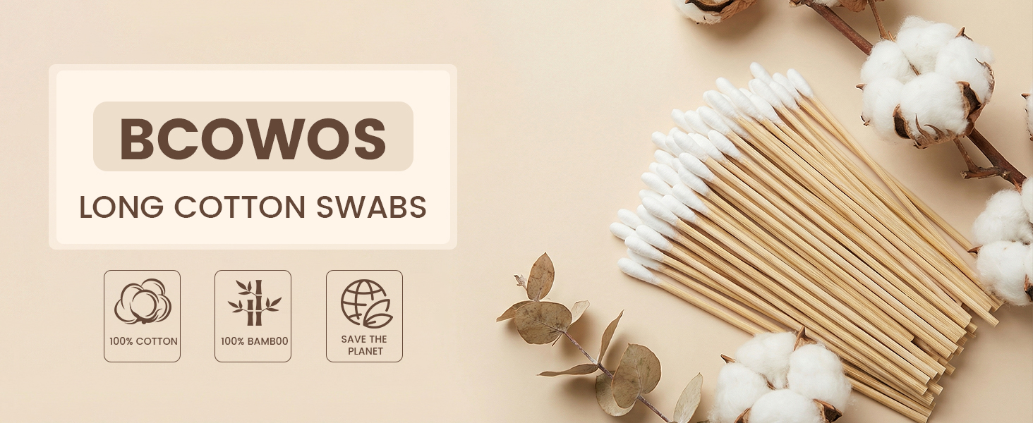 bcowos long cotton swabs