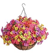 InnoGear Artificial Flowers for Outdoors, 12 Bundles Faux Hanging Plants Outdoor Hanging Flower B...