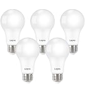 Lepro Dimmable LED Light Bulbs 60 Watt Equivalent, 9.5W 800LM Daylight White 5000K, A19 E26 Stand...