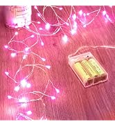 Fairy Lights Battery Operated, Twinkle String Lights Waterproof Silver Wire 5 Ft 60 LED Firecrack...
