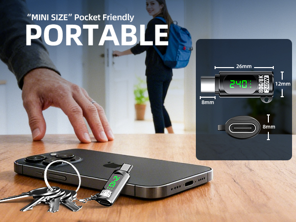 usb c adapter with digital display