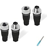 PG7 M12 4 Pin Socket Panel Aviation Wire Connector Gold-Plated Copper Metal Contacts Male & Femal...