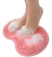 Shower Foot and Back Scrubber Mat,Wall Mounted Shower Foot Scrubber with Suction Cups,Exfoliating...