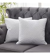 puredown Goose Feathers Throw Pillow Inserts, 16 x 16 Euro Decorative Pillows for Sofa, Bed and C...