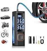 Tire Inflator Portable Air Compressor, Powerful 150PSI & 2X Faster Auto Air Pump for Car Tires, C...