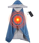iClimb Heated Waterproof Blanket with 5V 10000mAh Battery Pack, Blue | with Hood, for Stadium All...
