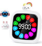 Yunbaoit Digital Visual Timer for Kids, Rechargeable 99-Minute Silent Countdown Timer with 19 Rin...