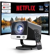 HP Projector with Netflix, Officially Licensed Apps, Native 1080P 4K Support Mini Projector with ...