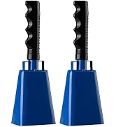 Steel Cow Bell with Handle 8 inch Cowbells Noise Makers, 2Pcs Large Cowbell for Sporting Events, ...