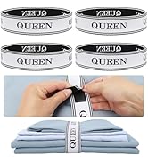 BROPGOD Bed Sheet Organizer Bands with Hook and Loop Adjustable Sheet Organizers and Storage Labe...