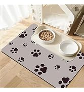 Pet Feeding Mat-Super Absorbent Dog Food Mat,30×18in Oversized Feeding Mat, Stain Fast Dry Dog Wa...