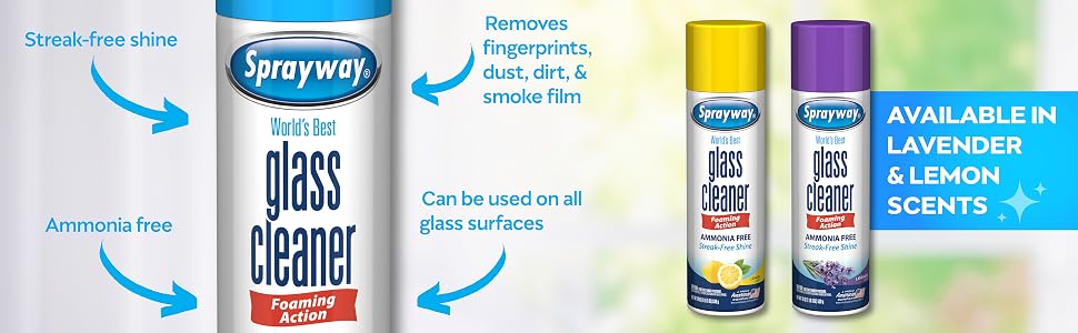 Streak-free shine & ammonia free. Removes fingerprints, dust, dirt & smoke film.