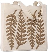 Perseverance Trade Hemp Rope Embroidery Tote Bag for Women Summer Reusable Cotton Shoulder Bag fo...