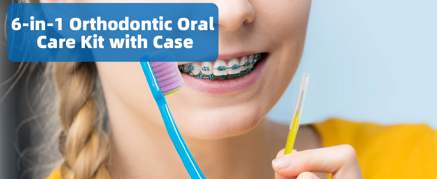 6-in-1 Orthodontic Oral Care Kit with Case