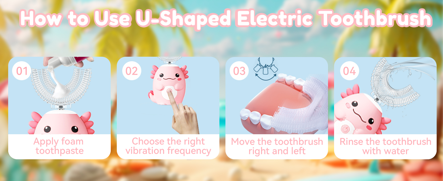 Axolotl kids electric u toothbrush